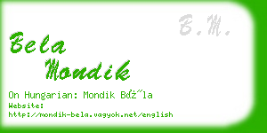 bela mondik business card